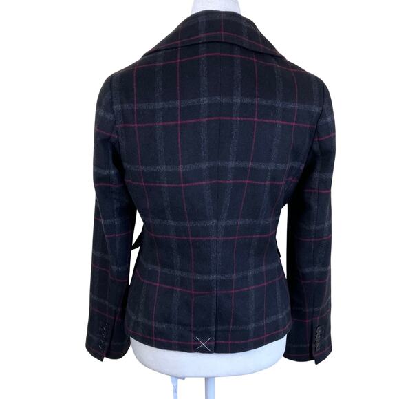 Talbots Sz 4P Kate Fit Wool Blend Plaid Fitted Blazer Single Breasted Careerwear - Picture 5 of 16